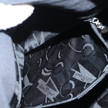 Salvatore Ferragamo Vala Shoulder Bag Nylon, BLACK, NYLON, Shoulder bag