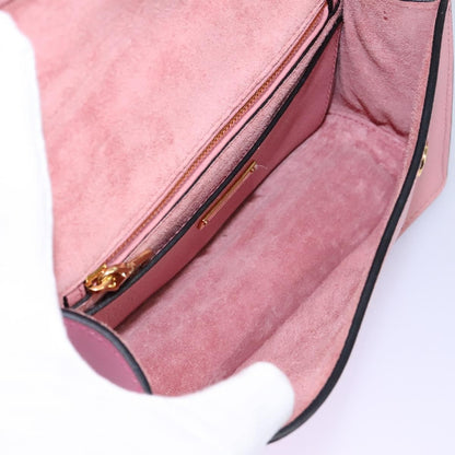 Miu Miu Madras Crystal Buckle Shoulder Bag Leather, PINK, LEATHER, Shoulder bag