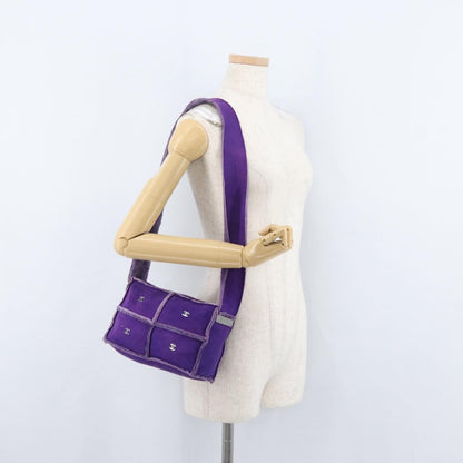Chanel CC Logo Shoulder Bag Shearling and Suede, PURPLE, SUEDE, Shoulder bag