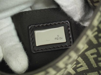 Fendi Mamma Baguette Shoulder Bag Canvas, BROWN, CANVAS, Shoulder bag