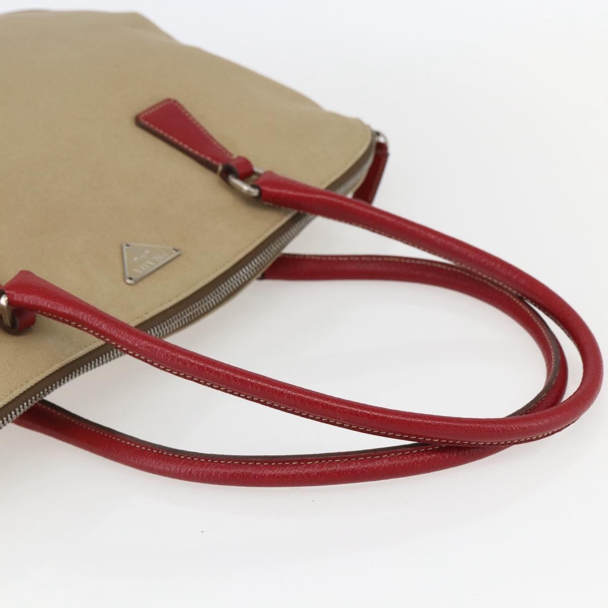 Prada Vintage Handbag Canvas, Beige, Canvas, Handbag