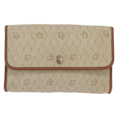 Christian Dior Vintage Honeycomb chain Canvas, BEIGE, CANVAS, Shoulder bag