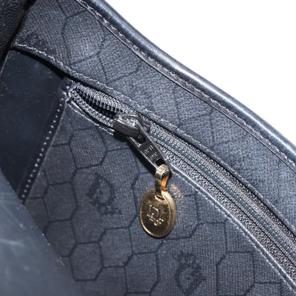 Christian Dior Vintage Honeycomb Shoulder Bag Canvas and Leather, BLACK, CANVAS, Shoulder bag