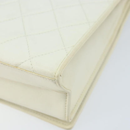 Chanel Vintage CC Full Flap Bag Quilted Lambskin, White, Leather, Shoulder Bag