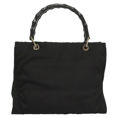 Gucci Vintage Bamboo Handle Tote Nylon, BLACK, NYLON, Tote bag