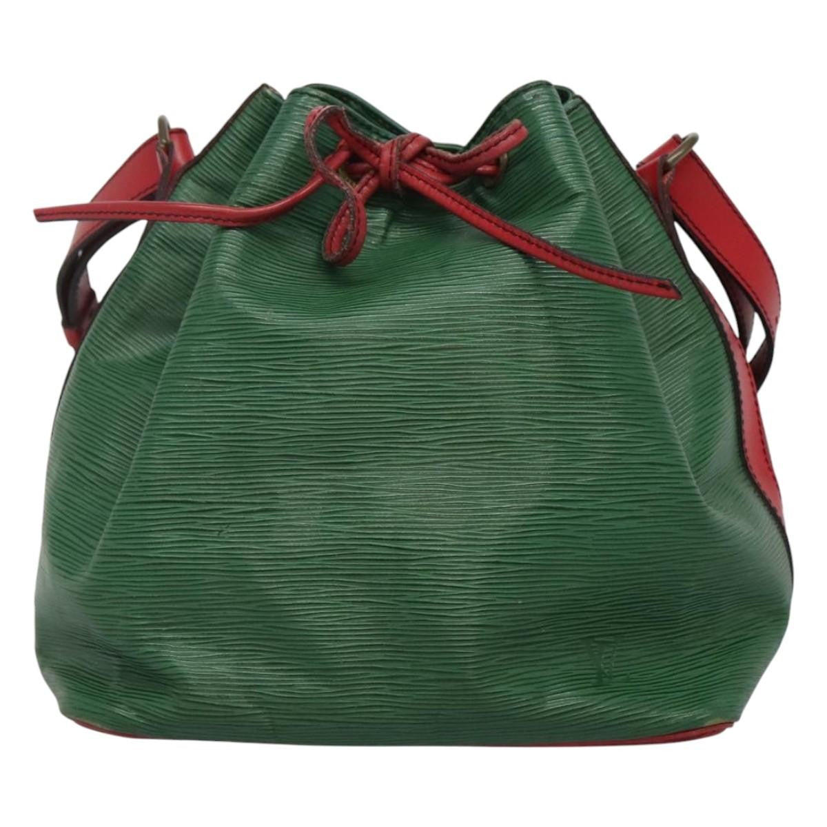 Louis Vuitton Petit Noe Handbag Two Tone Epi Leather, GREEN, LEATHER, Handbag