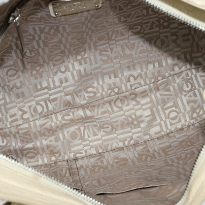 Salvatore Ferragamo Marisa Satchel Leather, BEIGE, LEATHER, Tote bag