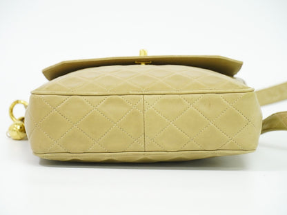 Chanel Vintage Camera bag Quilted Lambskin, BEIGE, LEATHER, Crossbody bag