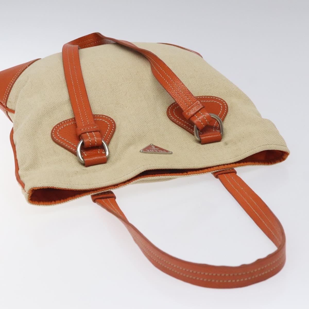 Prada Vintage Handbag Canvas and Leather, BEIGE, CANVAS, Handbag