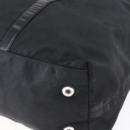 Prada Vintage Tote Tessuto with Leather, BLACK, NYLON, Tote bag