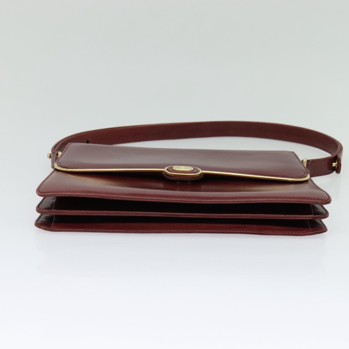 Bally Vintage Shoulder Bag Leather, BURGUNDY, LEATHER, Shoulder bag