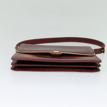 Bally Vintage Shoulder Bag Leather, BURGUNDY, LEATHER, Shoulder bag