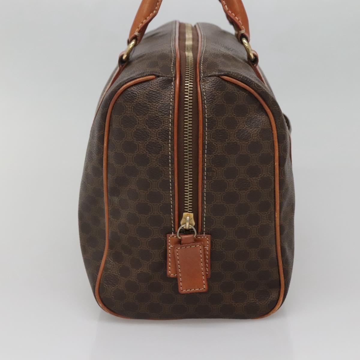 Celine Macadam Handbag Macadam with leather, BROWN, CANVAS, Handbag