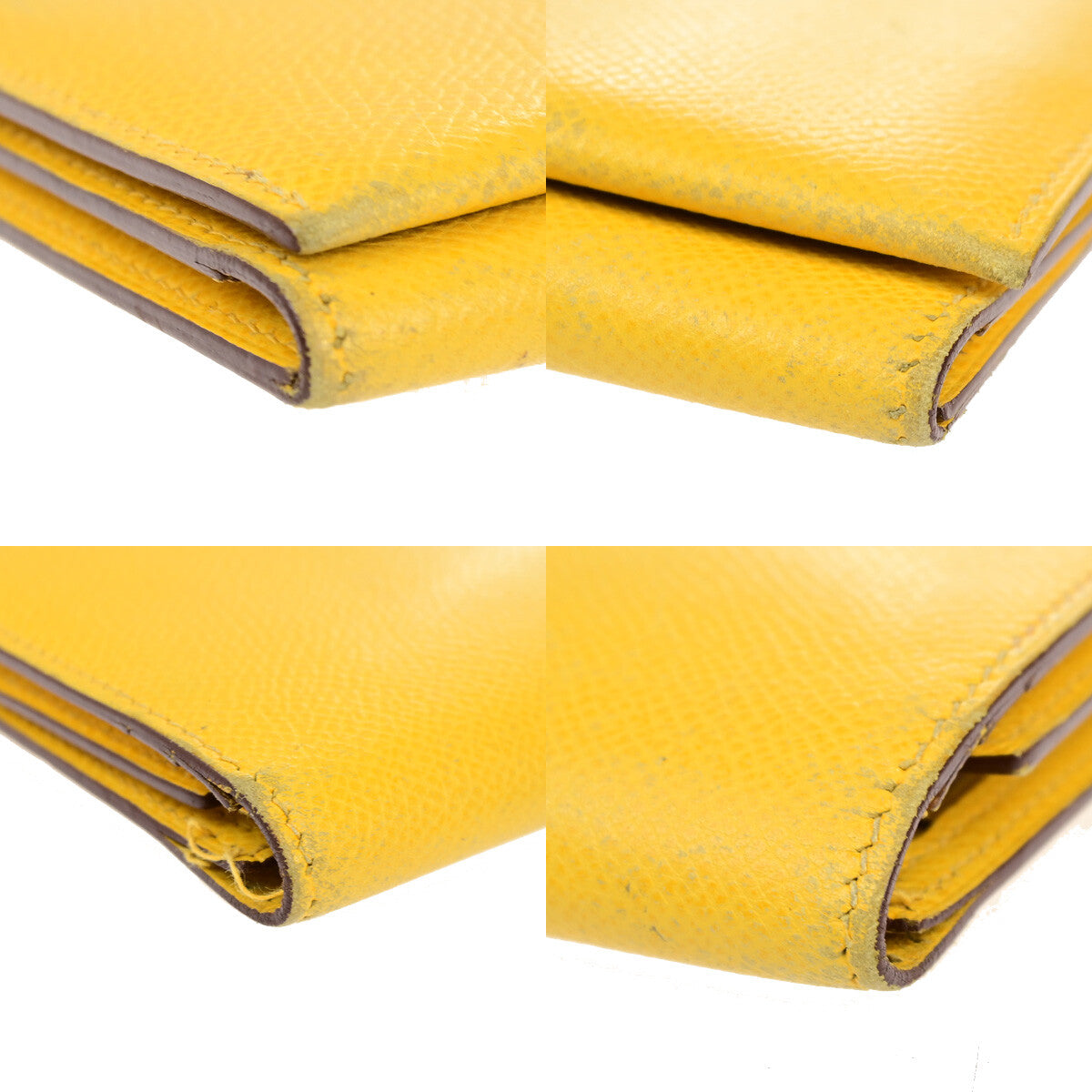 Hermes Bearn Trifold Wallet Epsom, YELLOW, LEATHER, Wallets