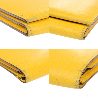 Hermes Bearn Trifold Wallet Epsom, YELLOW, LEATHER, Wallets