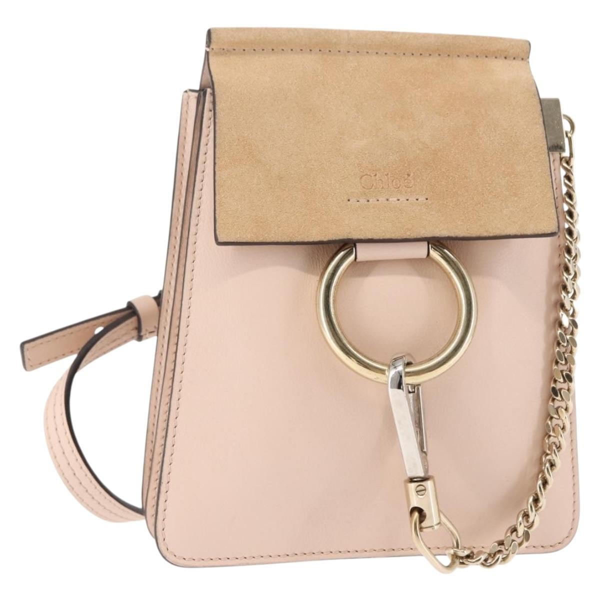 Chloe Faye Bracelet Crossbody Bag Leather and Suede, PINK, SUEDE, Crossbody bag