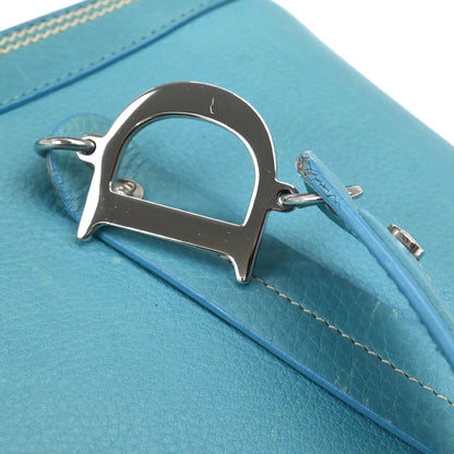 Christian Dior Vintage Tote Leather, TURQUOISE, LEATHER, Tote bag