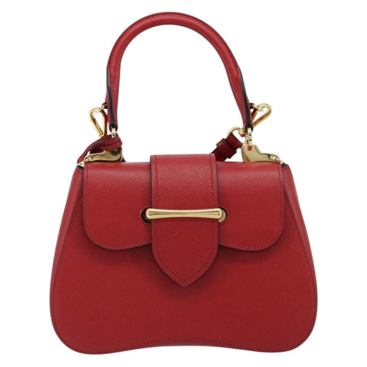 Prada Sidonie Top Handle Bag Saffiano Leather, Red, Leather, Handbag