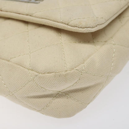 Chanel Cruise Flap Bag Quilted Canvas, ECRU, CANVAS, Clutche & pouche