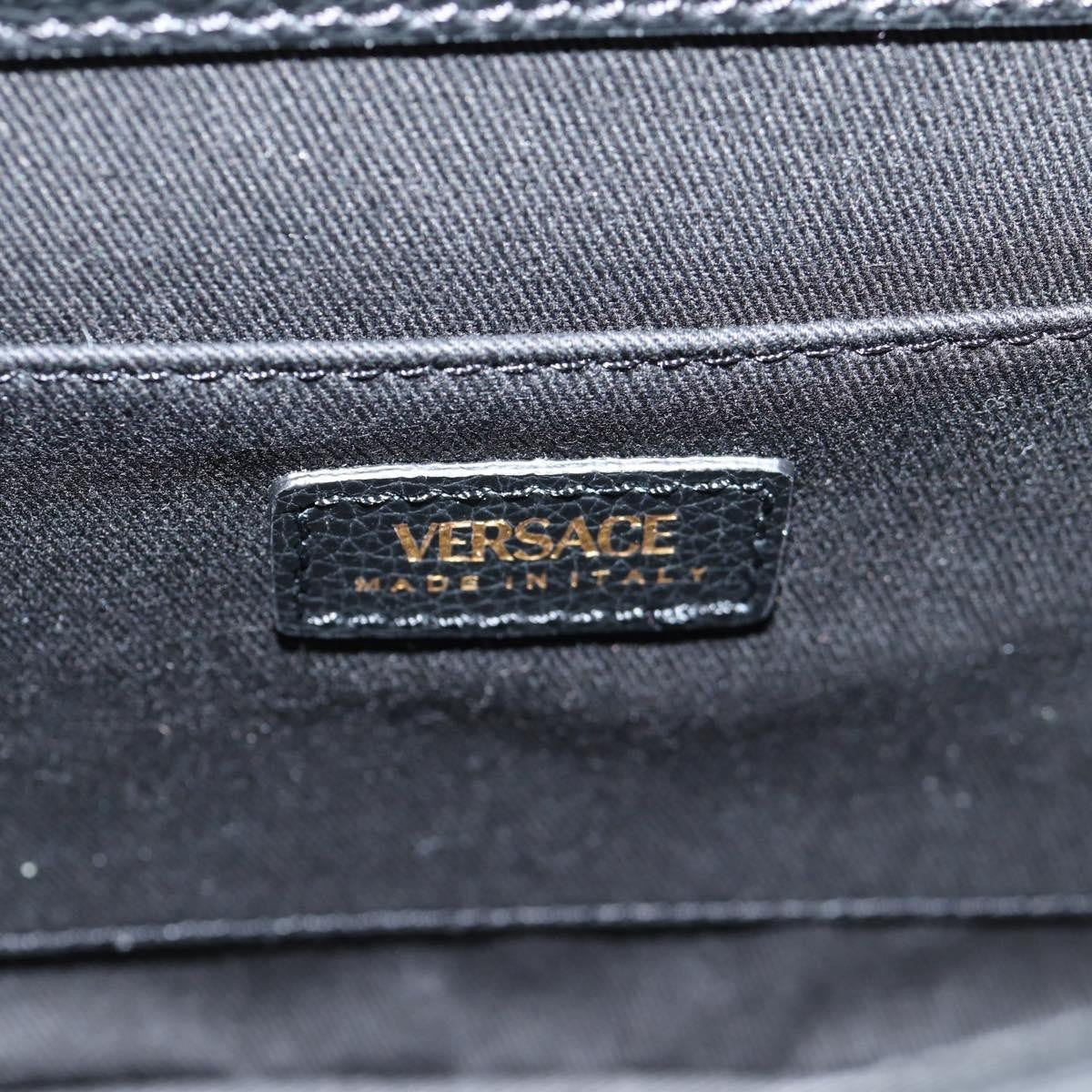 Versace Virtus Flap Messenger Bag Leather, BLACK, LEATHER, Crossbody bag