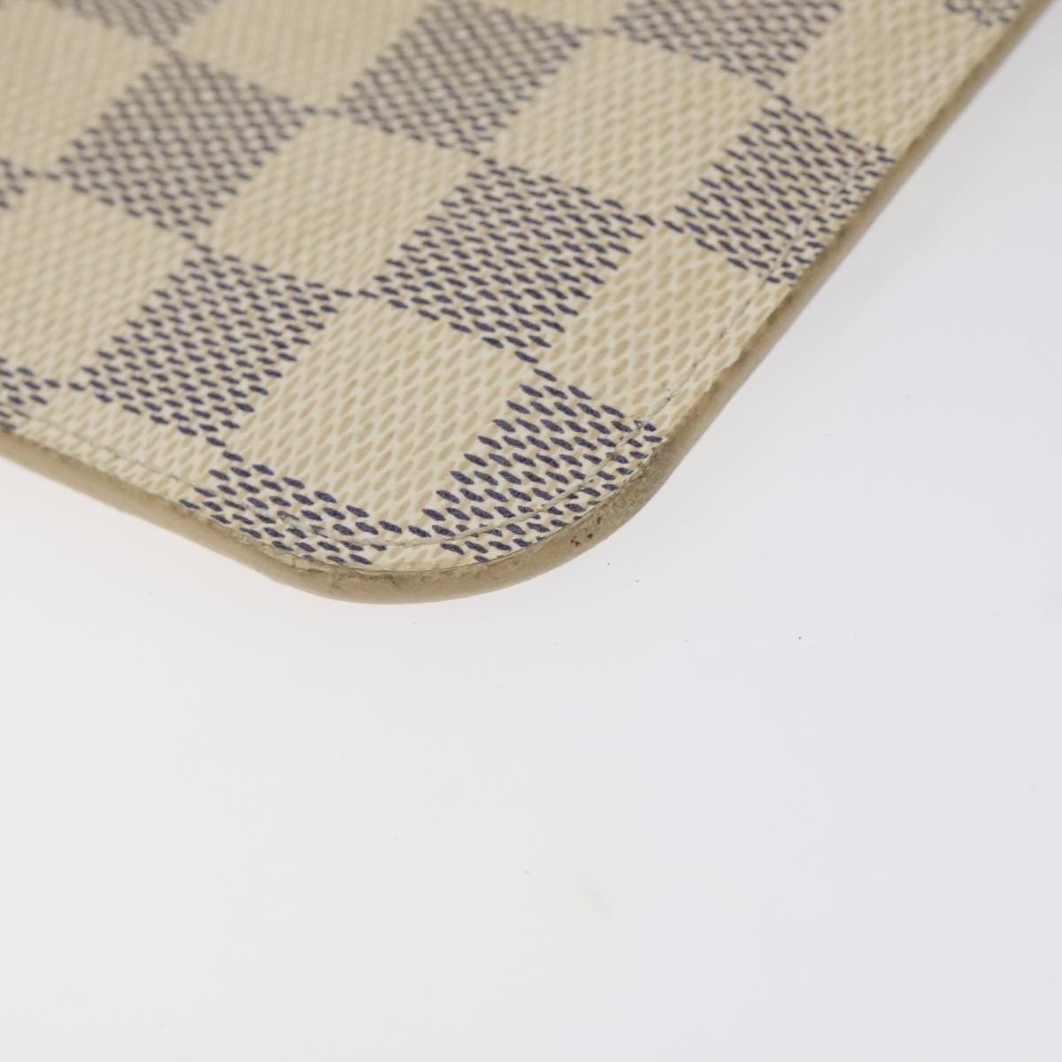 Louis Vuitton Neverfull Pochette Damier, WHITE, CANVAS, Clutche & pouche