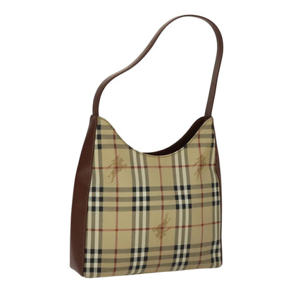 Burberry Shoulder Bag Haymarket Coated Canvas, BEIGE, PVC, Shoulder bag