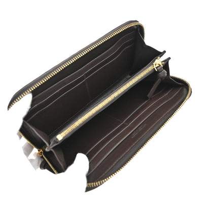 Bottega Veneta Intrecciato Long Zip  Wallet Leather, Brown, Leather, Wallet