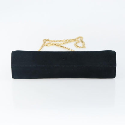 Salvatore Ferragamo Gancini Chain Shoulder bag Suede, NAVY, SUEDE, Shoulder bag