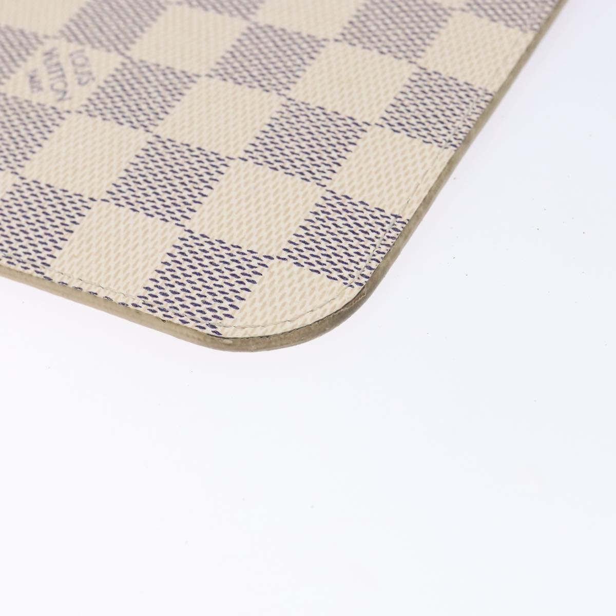 Louis Vuitton Neverfull Pochette Damier, WHITE, CANVAS, Tote bag