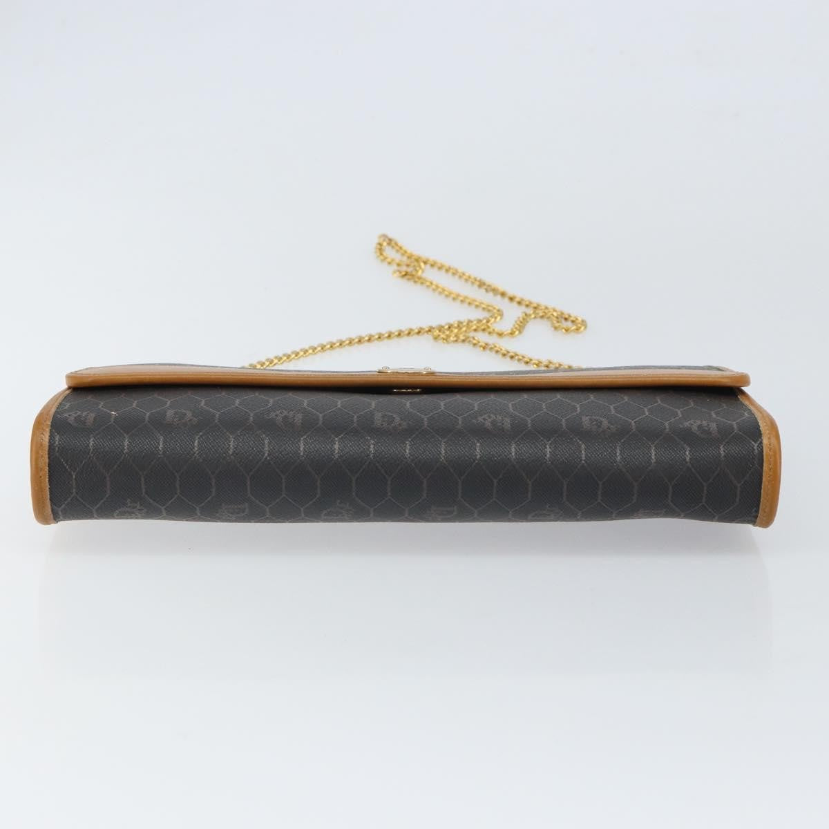 Christian Dior Vintage Honeycomb chain Canvas, BLACK, CANVAS, Shoulder bag