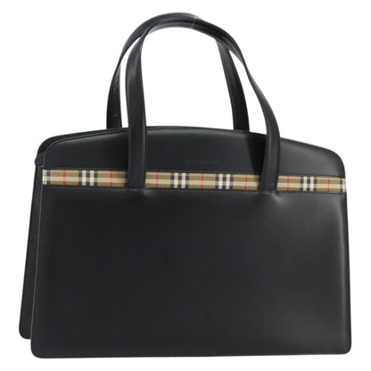 Burberry Vintage Handbag Leather, BLACK, LEATHER, Handbag