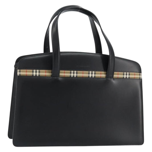 Burberry Vintage Handbag Leather, BLACK, LEATHER, Handbag