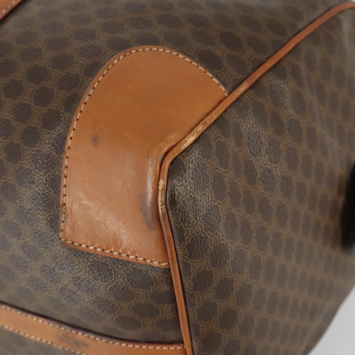 Celine Vintage Macadam Boston bag Canvas and Leather, BROWN, CANVAS, Travel bag