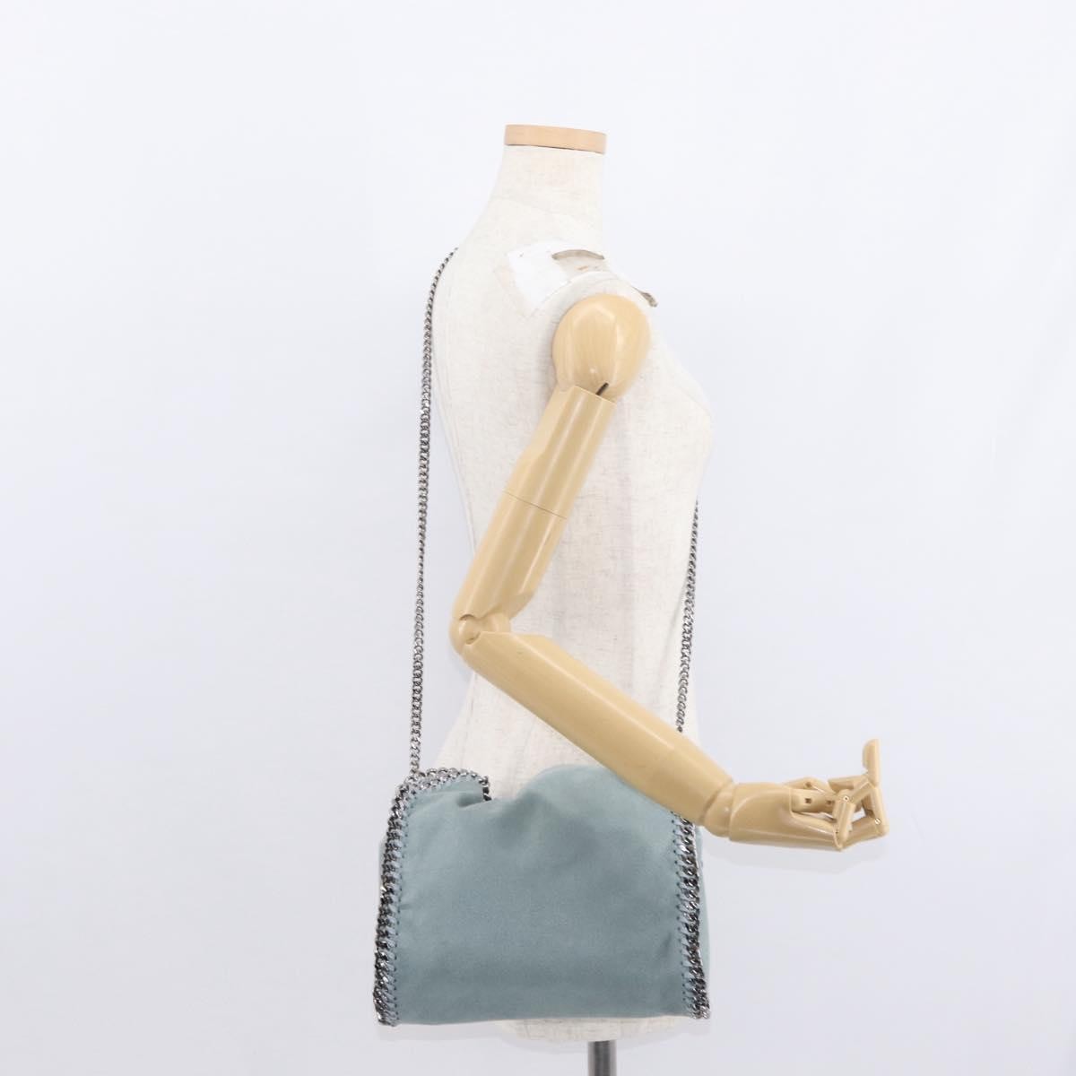 Stella McCartney Falabella Fold Over Bag Shaggy Deer, BLUE, SUEDE, Shoulder bag