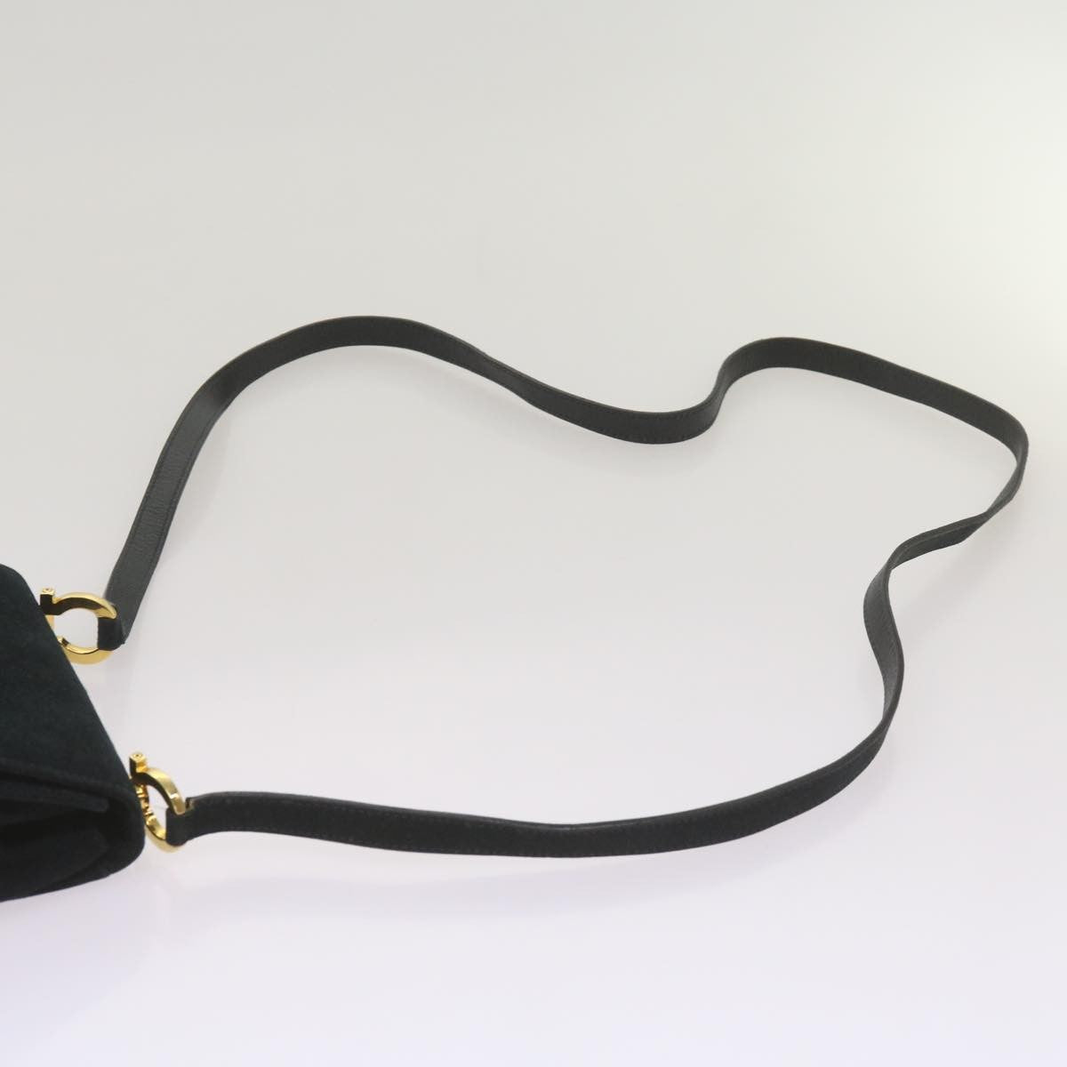 Salvatore Ferragamo Gancini Shoulder Bag Suede, BLACK, SUEDE, Shoulder bag