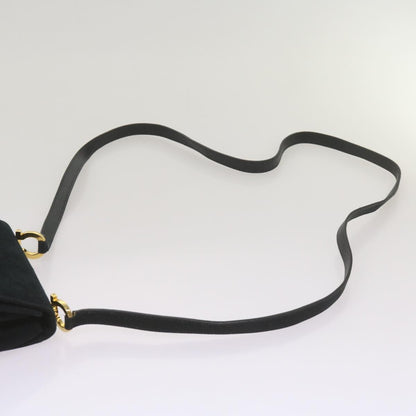 Salvatore Ferragamo Gancini Shoulder Bag Suede, BLACK, SUEDE, Shoulder bag
