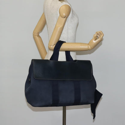 Hermes Valparaiso Bag Toile and Leather, NAVY, CANVAS, Handbag
