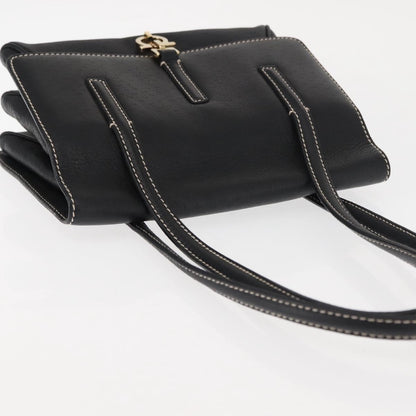 Salvatore Ferragamo Flap Shoulder Bag Leather, BLACK, LEATHER, Shoulder bag