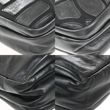 Chanel Scales Camera Bag Leather with Jersey, BLACK, LEATHER, Shoulder bag