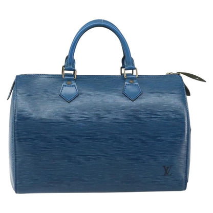 Louis Vuitton Speedy Handbag Epi Leather, BLUE, LEATHER, Handbag