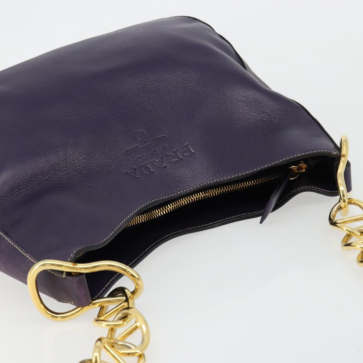 Prada Chain Shoulder Bag Leather, Purple, Leather, Handbag