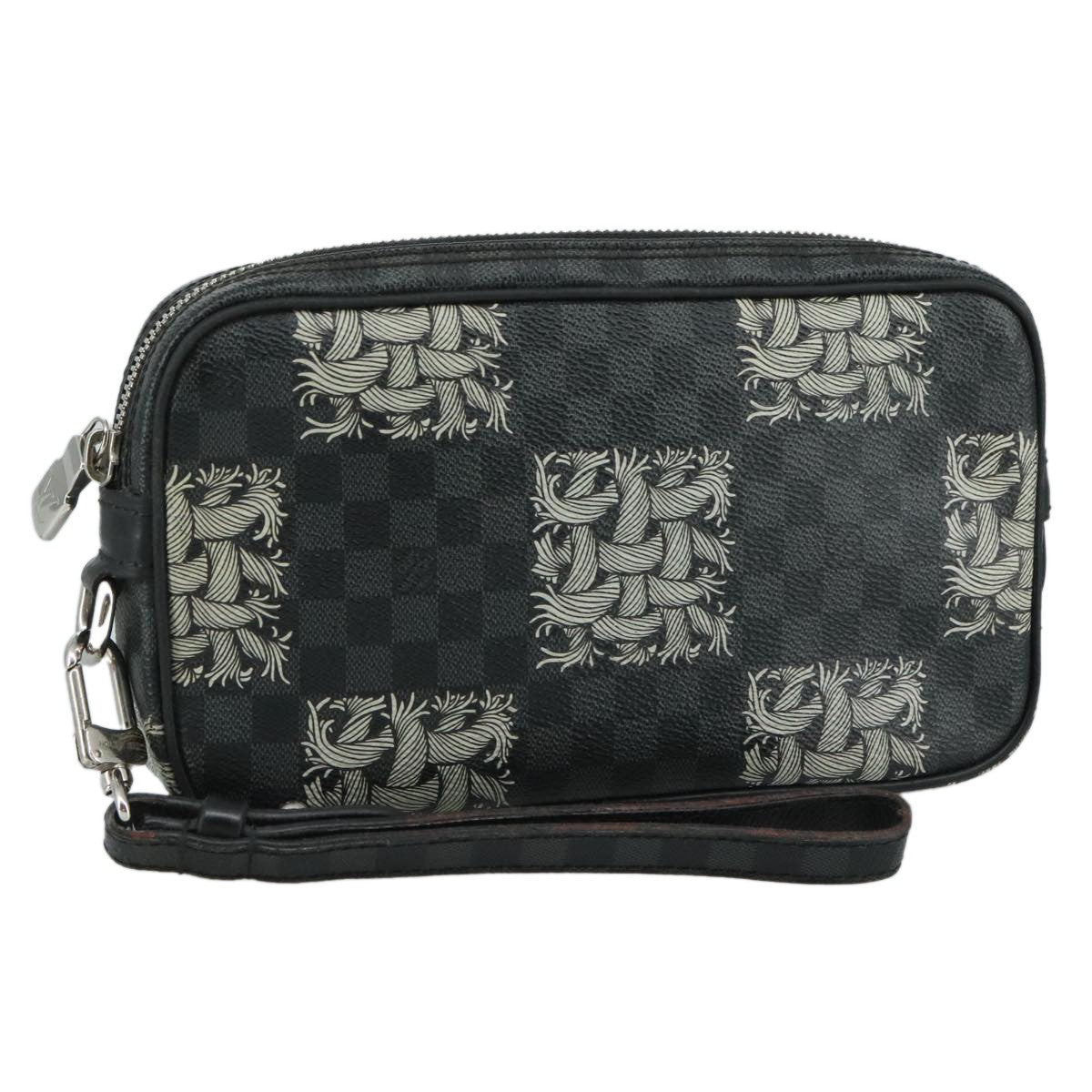 Louis Vuitton Pochette Volga Limited Edition Nemeth Damier Graphite, GRAY, CANVAS, Clutche & pouche