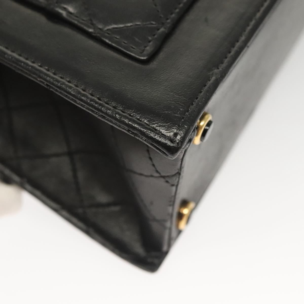 Chanel Vintage Trapezoid CC Flap Bag Leather, BLACK, LEATHER, Shoulder bag