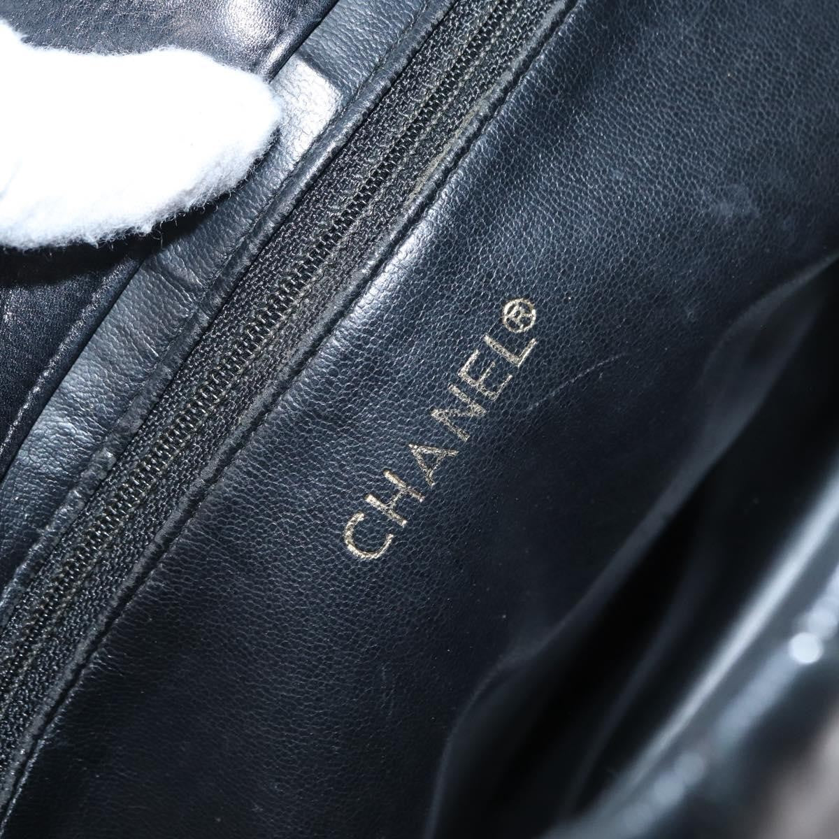 Chanel Chain Tote Leather, Black, Leather, Handbag