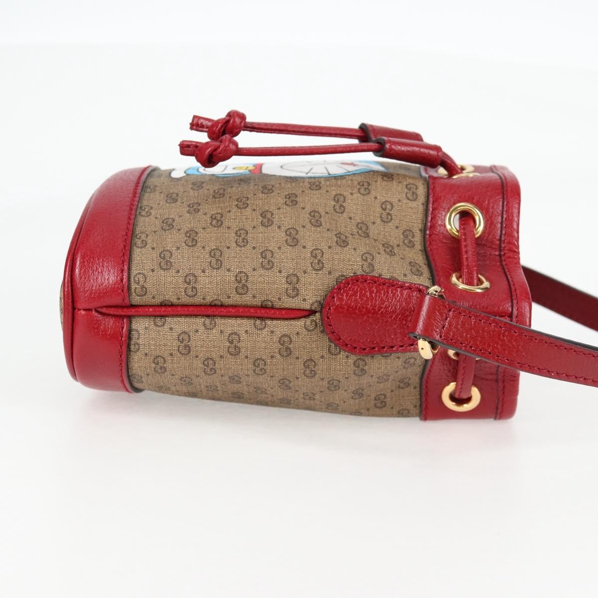 Gucci Doraemon Bucket Bag Printed Mini GG Coated Canvas, BEIGE, PVC, Crossbody bag