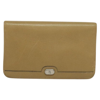 Christian Dior Vintage Chain Flap Shoulder Bag Leather, BEIGE, LEATHER, Shoulder bag