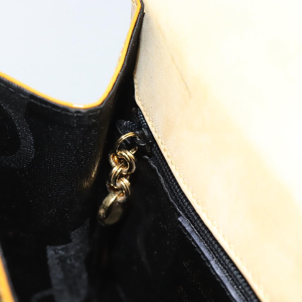 Salvatore Ferragamo Gancini handbag Patent leather, Yellow, Patent Leather, Handbag