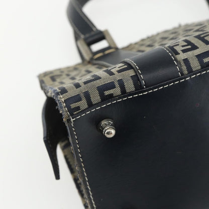Fendi Vintage Satchel Zucchino Canvas, NAVY, CANVAS, Handbag