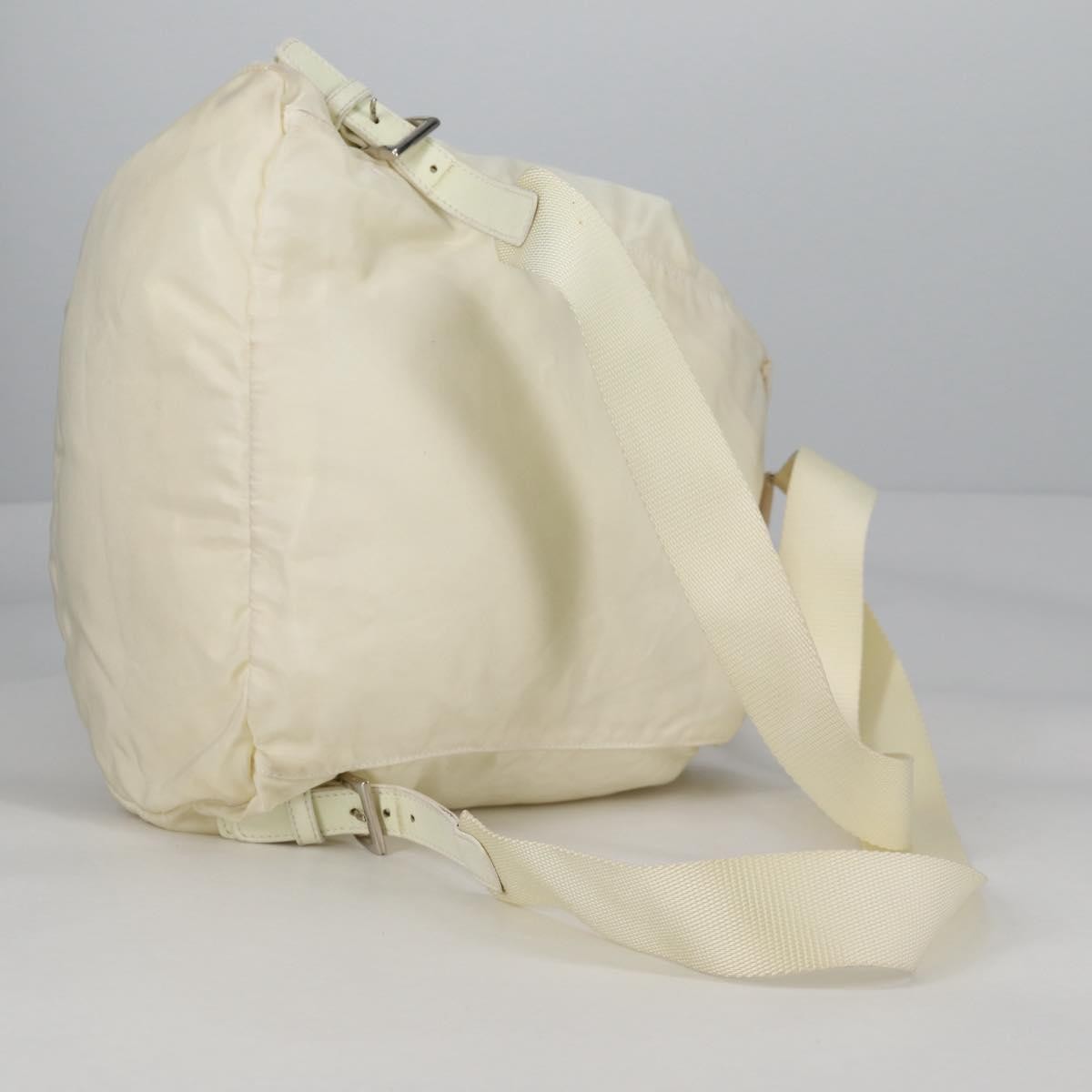 Prada Front Pocket Buckle Backpack Nylon, ECRU, NYLON, Backpack