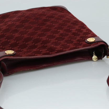 Celine Vintage Macadam Shoulder Bag Suede, RED, SUEDE, Shoulder bag